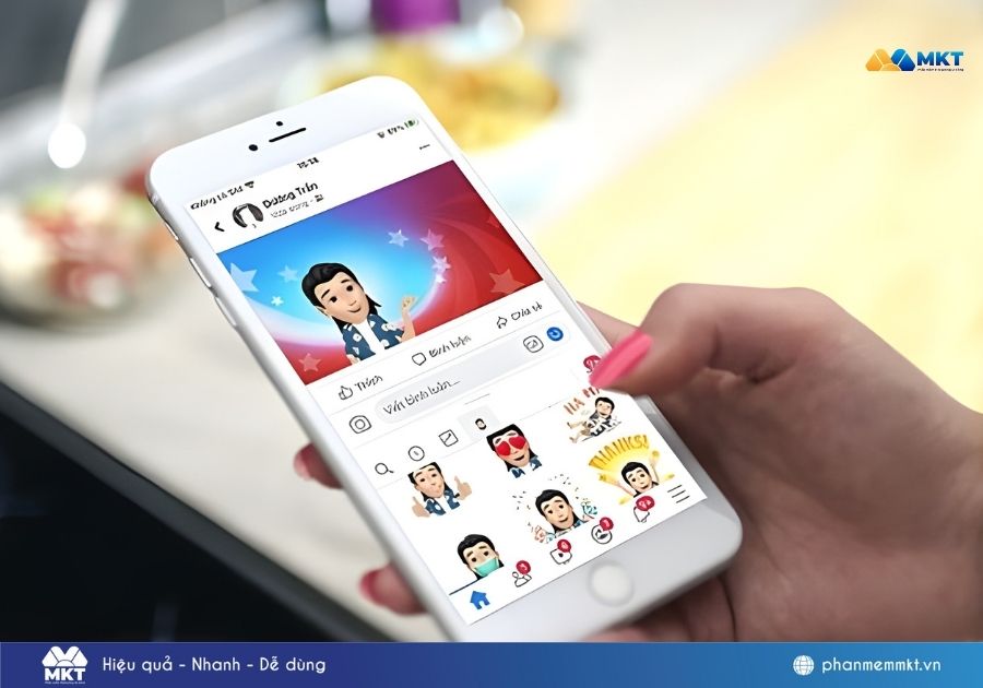 tạo nhãn dán trên messenger