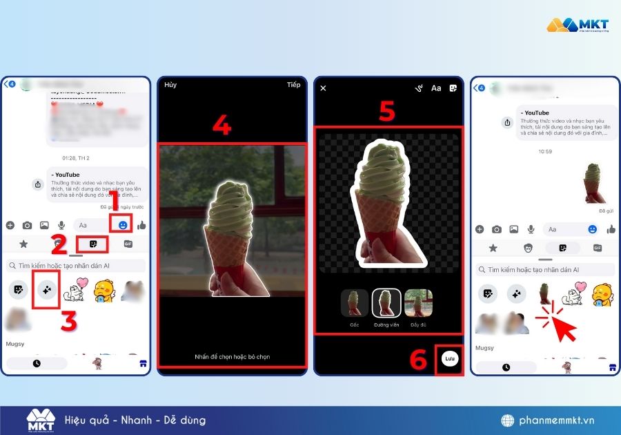 tạo nhãn dán trên messenger