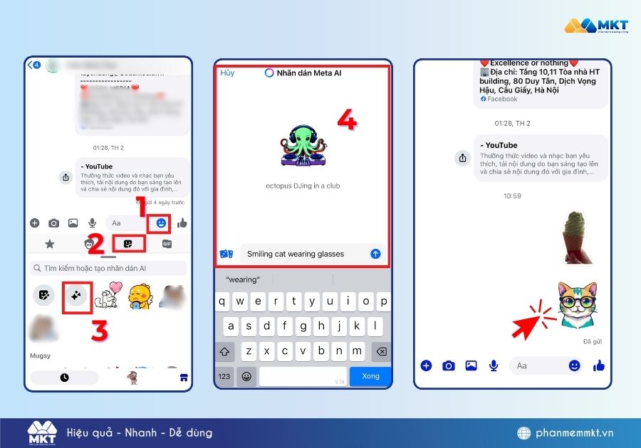 tạo nhãn dán trên messenger