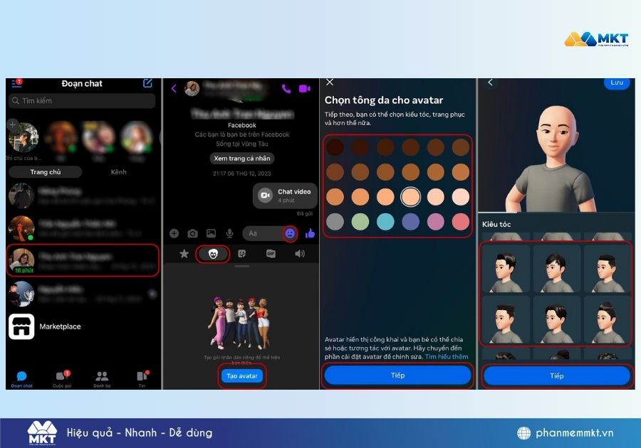 tạo nhãn dán trên messenger