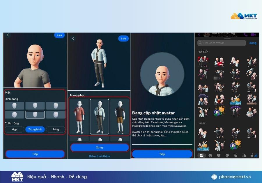 tạo nhãn dán trên messenger