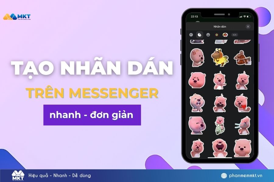 tạo nhãn dán trên messenger