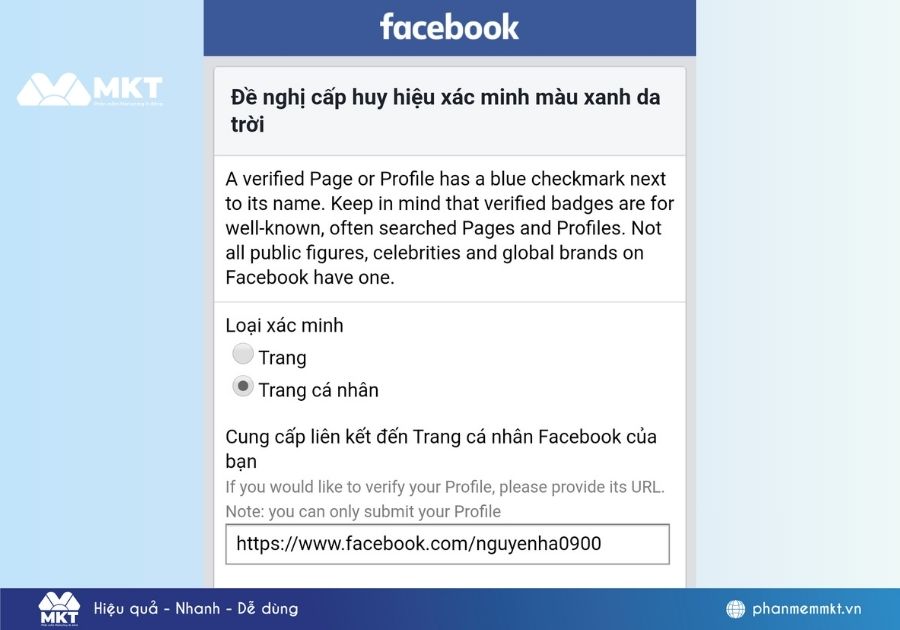 Làm sao để có tick xanh Facebook