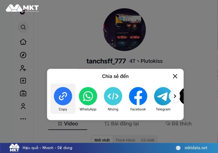 Cách lấy link TikTok cá nhân